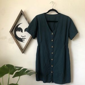 Emerald Green Knee-Length Dress